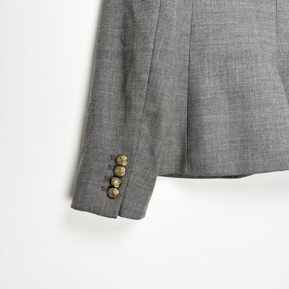 J. Crew Wool Schoolboy Blazer Gold Buttons | Light Gray | SZ 4 - Picture 7 of 11